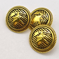 Boutons Métalliques Ronds de 23 mm à Motif Aigle Rétro en Gros, Boutons en Alliage Doré Antique pour Vêtements de Style Militaire