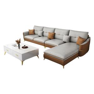 Ensemble de canapés modernes en forme de L, revêtement en tissu, rembourrage en mousse, meubles de salon en forme de U pour la décoration intérieure - Product Image 5