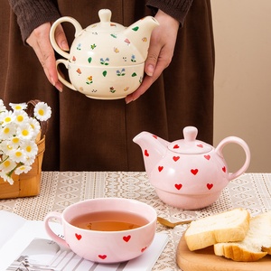 2025 New Modern Luxury Ceramics <strong>Tea</strong> <strong>Pot</strong> Gift <strong>Set</strong> Wholesale Stackable Cute Coffee Cup <strong>Tea</strong> for One <strong>Set</strong> - Product Image 2