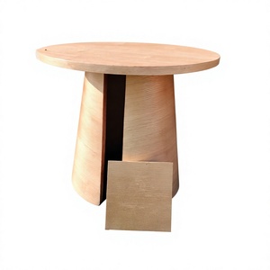 Mesa de Centro Redonda Contemporánea Multifuncional con Chapa de Madera de Fresno para Oficina, Hogar, Sala de Estar, Hotel, Estudio, Apartamentos, Alta Calidad, Bajo Precio - Product Image 3