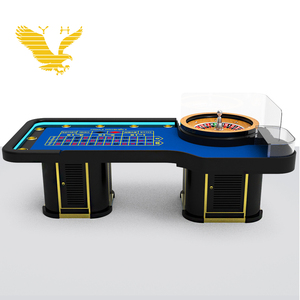 Juego de mesa de ruleta de Casino de lujo YH, mesa de póquer de 2 cilindros cero, mesa de rueda de ruleta profesional con luz Led - Product Image 4
