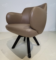 Chaise de salle à manger pivotante à 360° de luxe moderne, fauteuil rembourré minimaliste italien pour salle à manger