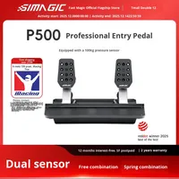 SIMAGIC P-500 Volante de Carreras con Pedales Dobles, Simulador de Aleación de Aluminio, Celda de Carga de 100K, Conexión USB Directa, Molde Privado Fabricado en Shenzhen