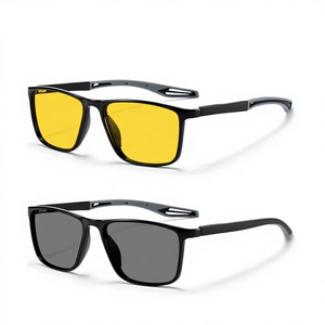 <span class=keywords><strong>Occhiali</strong></span> Fotocromatici Personalizzati Neri per Visione Notturna da Uomo, Montatura Classica Quadrata, Anti-luce Blu, Logo Personalizzato - Product Image 5