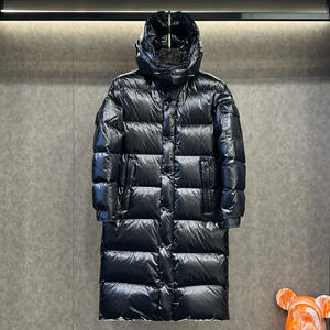 Automne et hiver nouvelle <span class=keywords><strong>doudoune</strong></span> hommes <span class=keywords><strong>mi</strong></span>-<span class=keywords><strong>longue</strong></span> couleur unie noir chaud sur le genou manteau d'hiver - Product Image 1