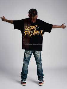 Fabricants de Vêtements Personnalisés pour Hommes, T-shirt Streetwear Oversize en Coton 100% 300 Gsm, Vierge ou avec Impression Graphique - Product Image 2