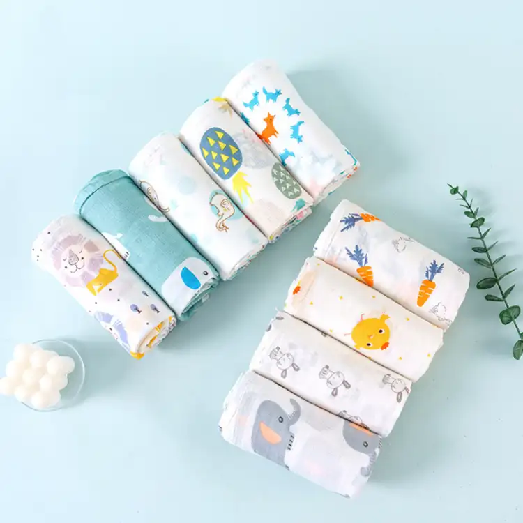 Hebei-Manta de muselina con estampado personalizado para bebé, edredón envolvente de 2 capas, 100% diseños de algodón, 2020