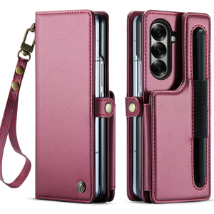 Funda de teléfono con tapa de libro con cinturón de cordón de alta calidad para <span class=keywords><strong>Samsung</strong></span> <span class=keywords><strong>Galaxy</strong></span> Z Fold 7 con ranura para bolígrafo bolsillo con ranura para tarjeta de crédito - Product Image 6