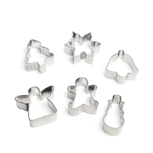 Ensemble de <span class=keywords><strong>emporte</strong></span>-pièces en métal en acier inoxydable bricolage outils de cuisson Dessert-coeur étoile ronde fleur Noël Cookie Biscuit Cutter - Product Image 1
