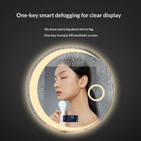 Miroir de salle de bain moderne intelligent à LED pour salon, hôtel, villa, écran tactile, éclairage intégré, anti-buée, verre mat sans cadre