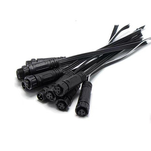M12 Waterproof Connectors 2-8 Pin Male Female Mating For Outdoor <b>LED</b> <b>Lighting</b> Fixtures ABS Copper Contact DC <b>Plug</b> <b>In</b> - Product Image 3
