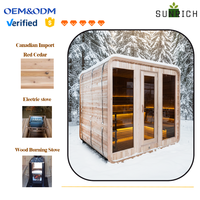 Ganzjährig Haltbare Kanadische Rotzeder-Sauna in Maßgefertigter Größe für Draußen mit Nassdampf im Angebot
