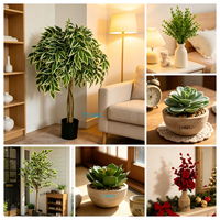 Tanaman Pot Buatan Pentas Bintang Ungu Muda yang Menyerupai Asli dalam Pot Kertas Maket, Rumbai Bunga Berbentuk Bintang yang Padat untuk Dekorasi Taman