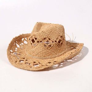 Spring and Summer New Western Cowboy <b>Hat</b> Cross Border Knight <b>Hat</b> Sunshade Retro Style <b>Straw</b> <b>Hat</b> - Product Image 4