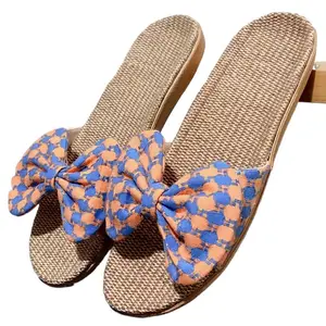 Zapatillas de casa para todas las estaciones para mujer de calidad superior con suela de EVA y forro de tela de algodón
