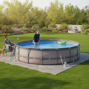 Piscine gonflable portable WANZHUO de grande taille pour la famille, pour l'extérieur, en PVC, avec structure en métal durable - Product Image 1
