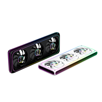 Ventilateur PC AntarcChill 360mm Daisy Chain avec motif CD et halo latéral effet miroir infini, haut débit d'air, faible bruit