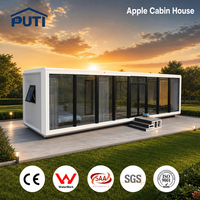 Maison préfabriquée Apple Cabin de 20 pieds ou 40 pieds, isolée thermiquement, résistante au vent, entièrement meublée, installation rapide, avec 1 chambre