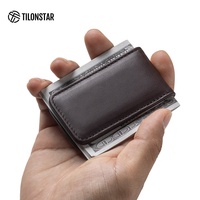 TILONSTAR TMC101P Dompet Jepit Uang Magnetik Tipis dan Kuat dari Kulit Asli