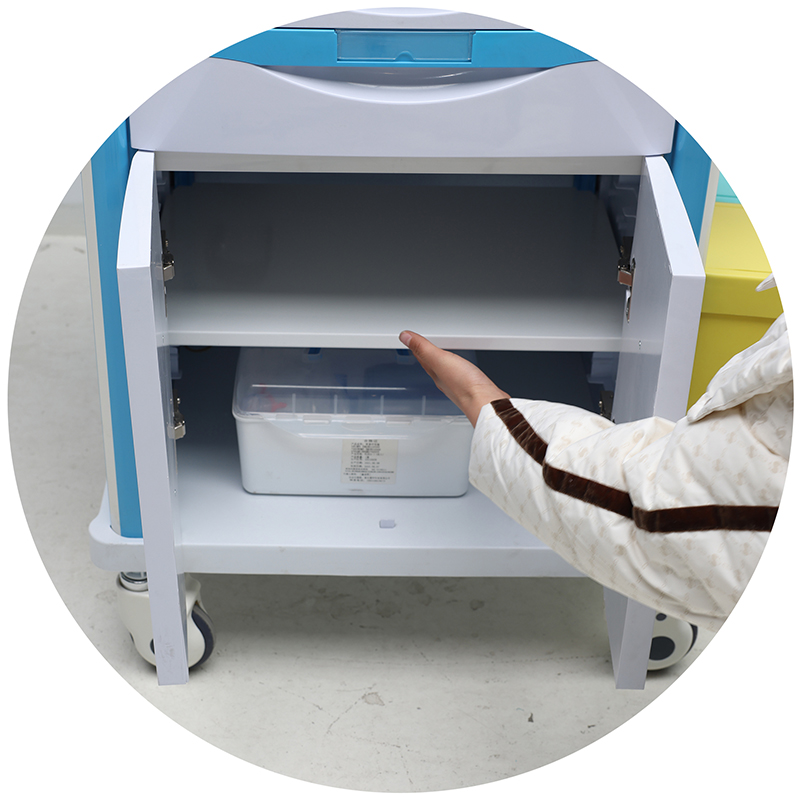 MN-EC002 Nouveau Design Multifonction ABS Plastique Hôpital Trolley Médical Urgence Trolley