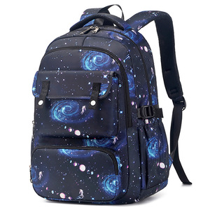 Zaino Scolastico per Bambini <span class=keywords><strong>Space</strong></span>, Impermeabile in Nylon con Chiusura a Cerniera, 20-36L, Motivo Geometrico, Schienale Ergonomico, con Scomparto Pranzo - Product Image 2