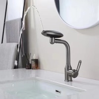 Nuevo diseño, grifo OVNI de acero inoxidable de modo dual, grifo de cascada frío y caliente para lavabo de baño, grifo mezclador Universal