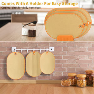 Vente en gros de blocs à découper en PP multifonctionnels double face ovales, nouveau design, ensemble de planches à découper avec poignée pour la cuisine à domicile - Product Image 5