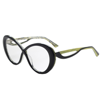 Visualmate Monture de lunettes unisexe de haute qualité, ronde irrégulière, transparente, anti-lumière bleue, en acétate, Montature Per Occhiali