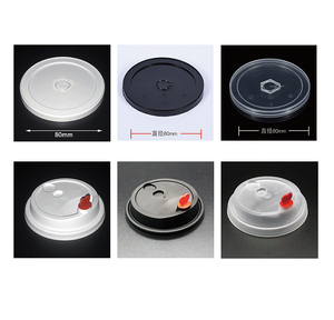 80mm Caliber Thickened Disposable High Footed Frosted Milk Tea <b>Cups</b> Injection Molded Heat Resistant Black Flat Lids - Product Image 5