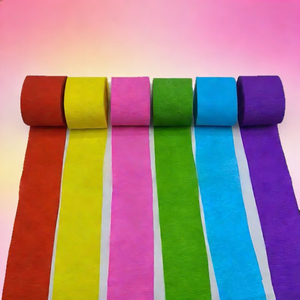 Rouleau de papier crépon aux couleurs pastel, tons doux, parfait pour la décoration de fête de naissance, de révélation du sexe et de fête prénuptiale - Product Image 6