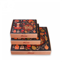 Benutzer definierte 8 12 14 28 Zoll mit Logo-Karton Nehmen Sie einen Weg Karton Wellpappe Caja Para De Black Pack Boite Kutusu Pizza Boxen