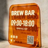 Enseigne de magasin en acrylique coloré sur mesure pour café, bar, restaurant, publicité pour signalétique commerciale, fournisseur OEM ODM