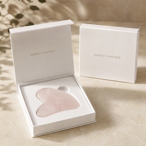 Boîte d'emballage pour pierre Gua Sha, boîte cadeau personnalisée en forme de livre magnétique, boîte en papier rigide de luxe - Product Image 1