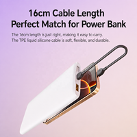 Kabel Data Portabel 60W USB-C ke USB-C Kabel Pengisi Daya 16cm Gantungan Kunci Pengisi Daya Cepat Kabel Transfer Data untuk Ponsel Power Bank