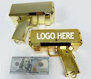 Копилка на заказ, Золотой пистолет, игрушка для наличных денег, игрушка для стрельбы, супер денежный пистолет с детектором денег, игрушки для банкнот