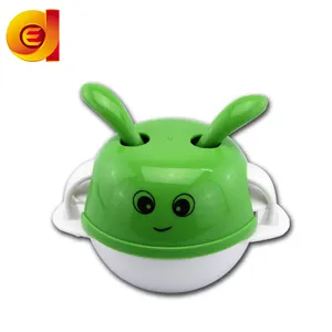Stainless steel colored cartoon rice/soup bowl with scoop for kids