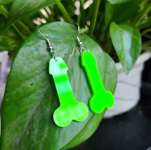 أقراط متدلية جديدة من الأكريليك على شكل أعضاء جسم الإنسان للرجال، قلادة مضحكة على شكل قضيب، أقراط أكريليك متدلية للحفلات الليلية، تصميم مبالغ فيه - Product Image 5