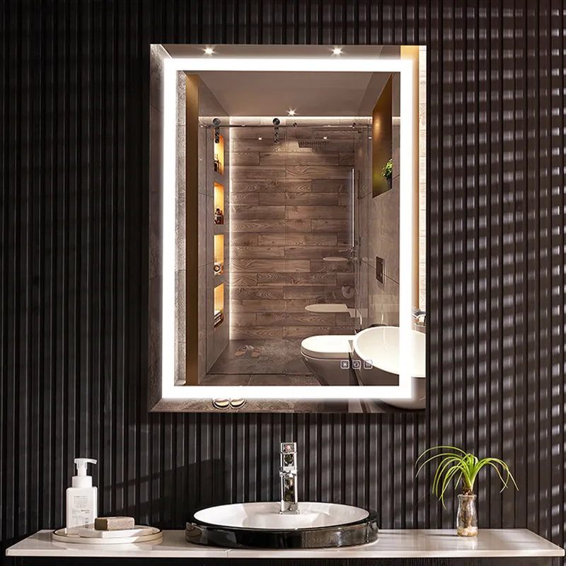 Best Price wall mounted modern slate bathroom cabinet vanity Smart Adjustable Screen Rectangle Wall Mirrors
