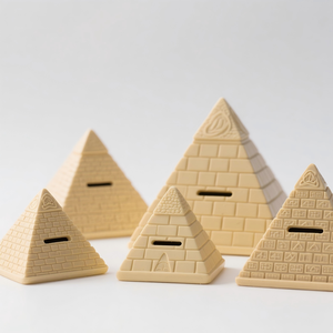 Tirelire <span class=keywords><strong>Pyramide</strong></span> 3D Personnalisée 5 Pouces, Boîte à Monnaie Égyptienne en Résine avec Fente, Coffre-Fort <span class=keywords><strong>Secret</strong></span>, Cadeau d'Anniversaire - Product Image 1