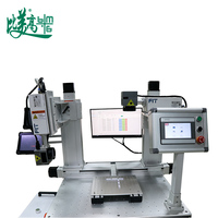 Machine de marquage laser UV à double tête en acier inoxydable pour le marquage des codes QR sur les bouteilles double face et la collecte d'informations