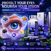 Suplemen Kesehatan Vitamin C Qidan Private Label OEM Bulk Blueberry Lutein Murni untuk Mendukung Kesehatan Mata dan Jantung, Kapsul Lutein untuk Penglihatan Jernih