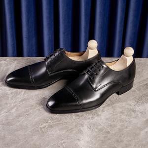 Zapatos Oxford Italianos Hechos a Mano para Hombre, con Punta Cuadrada, con Cordones, para Fiesta, Cómodos, Transpirables, Antideslizantes, de Tres Piezas - Product Image 2