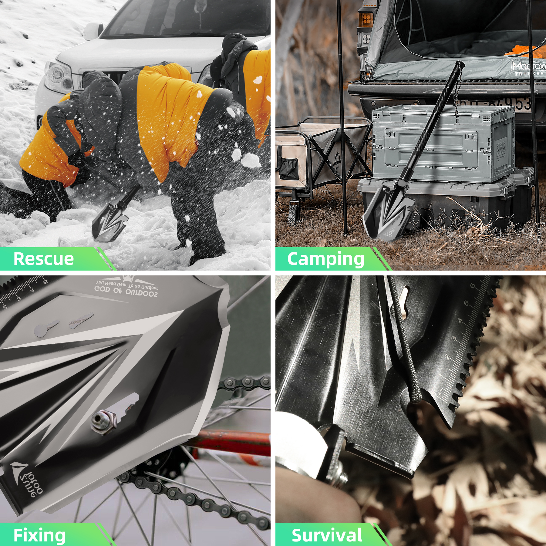 Pelle De Camping Pliante Zune Lotoo - Multi-outil 18 En 1 - Pelle Tactique Survie Neuve