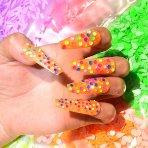 Strass en verre OLeeya en gros, mélange néon 2028, tailles SS6-SS20, à dos plat, non thermocollants, pour la décoration des ongles - Product Image 5