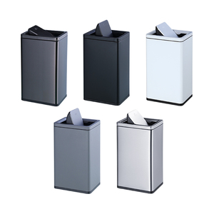 Flip-top <strong>Trash</strong> <strong>Can</strong> Hotel Toilet Bathroom Public Place Large Capacity Direct Throw Washroom Commercial Use - Product Image 1