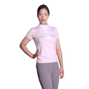 2024 Custom Women's Horse Riding Show Shirt Polo <span class=keywords><strong>T</strong></span> Top Producto ecuestre de alta calidad - Product Image 3