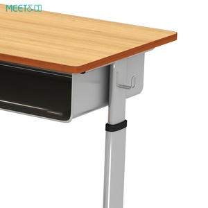 Modern Design Classroom Furniture Set Durable Wood <b>Small</b> Desk and Chair with <b>Wheels</b> Factory Price Mobile Unit for School Use - Product Image 4