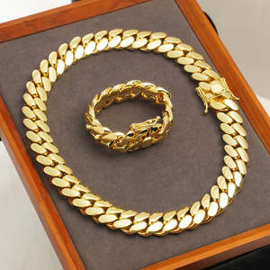 Hip Hop 18K oro personalizado oro cubano enlace cadena Miami enlace 8mm10mm12mmgargantilla Super gran culo cubano Collar para mujeres - Product Image 1