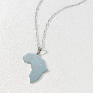 Collar con colgante de <span class=keywords><strong>mapa</strong></span> africano de <span class=keywords><strong>África</strong></span> con relleno de oro de 18K <span class=keywords><strong>para</strong></span> hombres y mujeres, joyería etíope al por mayor, collar de <span class=keywords><strong>mapa</strong></span> africano de acero inoxidable - Product Image 2