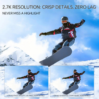 Caméra corporelle portable WiFi 2.7K/1080P avec contrôle par application, mini caméra de poche pour vlog et sports d'action, grand angle 90°, mémoire intégrée 128 Go